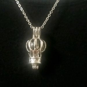 Silver Hot Air Balloon Necklace